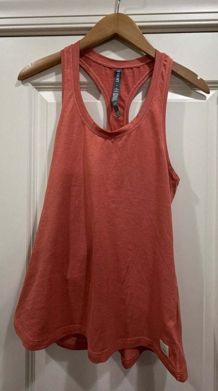 Vuori Rib Crop Tank Size S Coral Racerback Tank Top